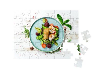 puzzleYOU Puzzle Vorspeisensalat mit Fisch und Rohkost, 48 Puzzleteile, puzzleYOU-Kollektionen Essen und Trinken