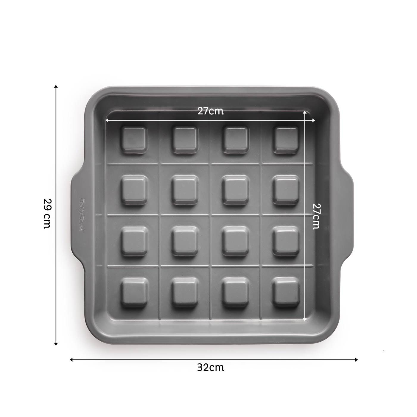 Betty Bossi Backform gefüllte Würfel Brownies Küchlein, Stahlblech, Backform Würfel mit 16 Mulden 6x6 cm