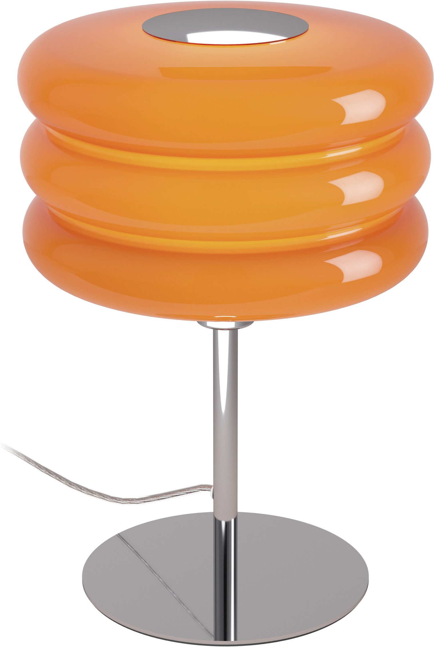EGLO LED Tischleuchte TORTORA, ohne Leuchtmittel, Tischlampe, Lampe, Schlafzimmerlampe, chrom Glas, H:30 cm, Ø 20 cm