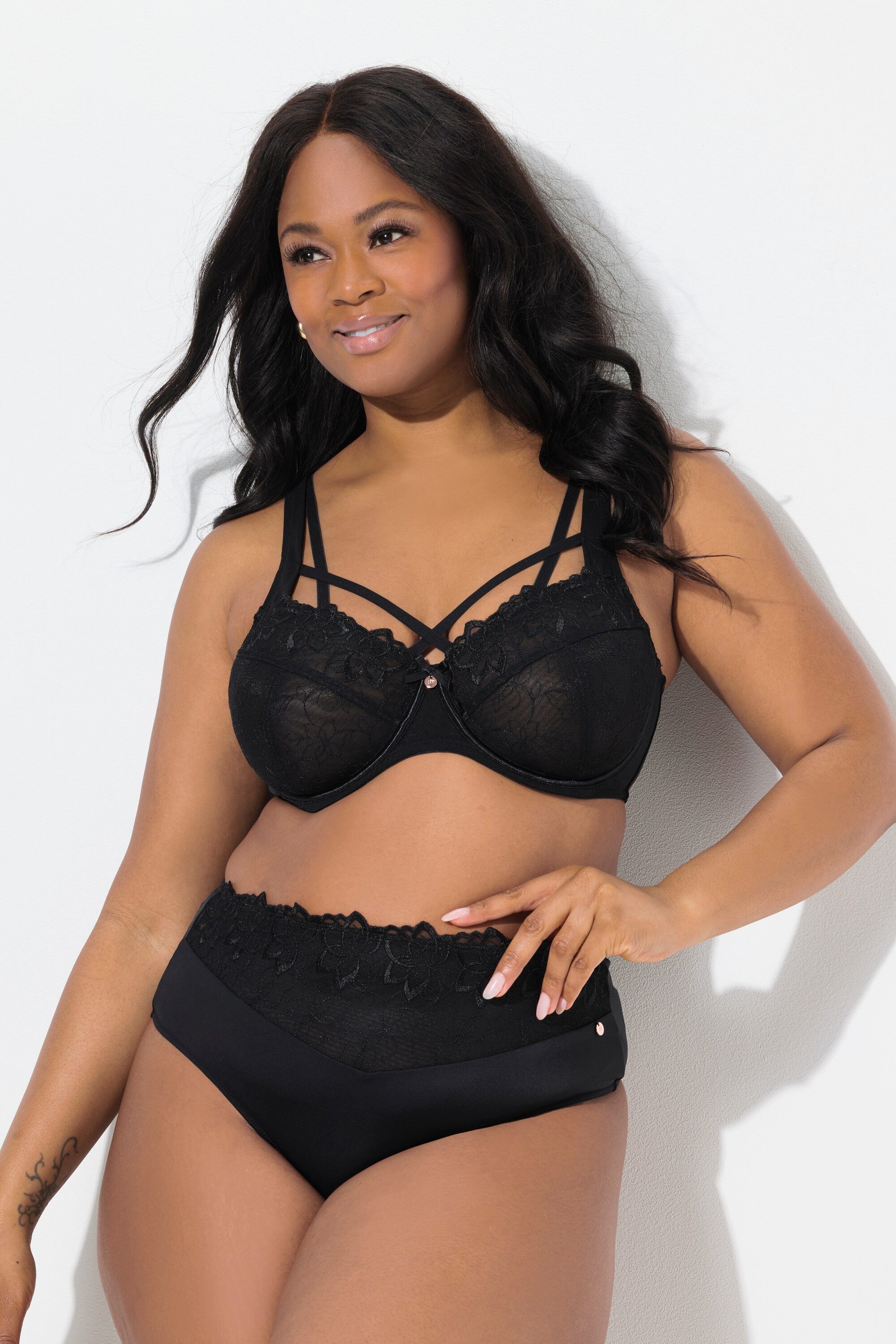 Ulla Popken Slip TruYou Stringpanty Spitze Mikrofaser
