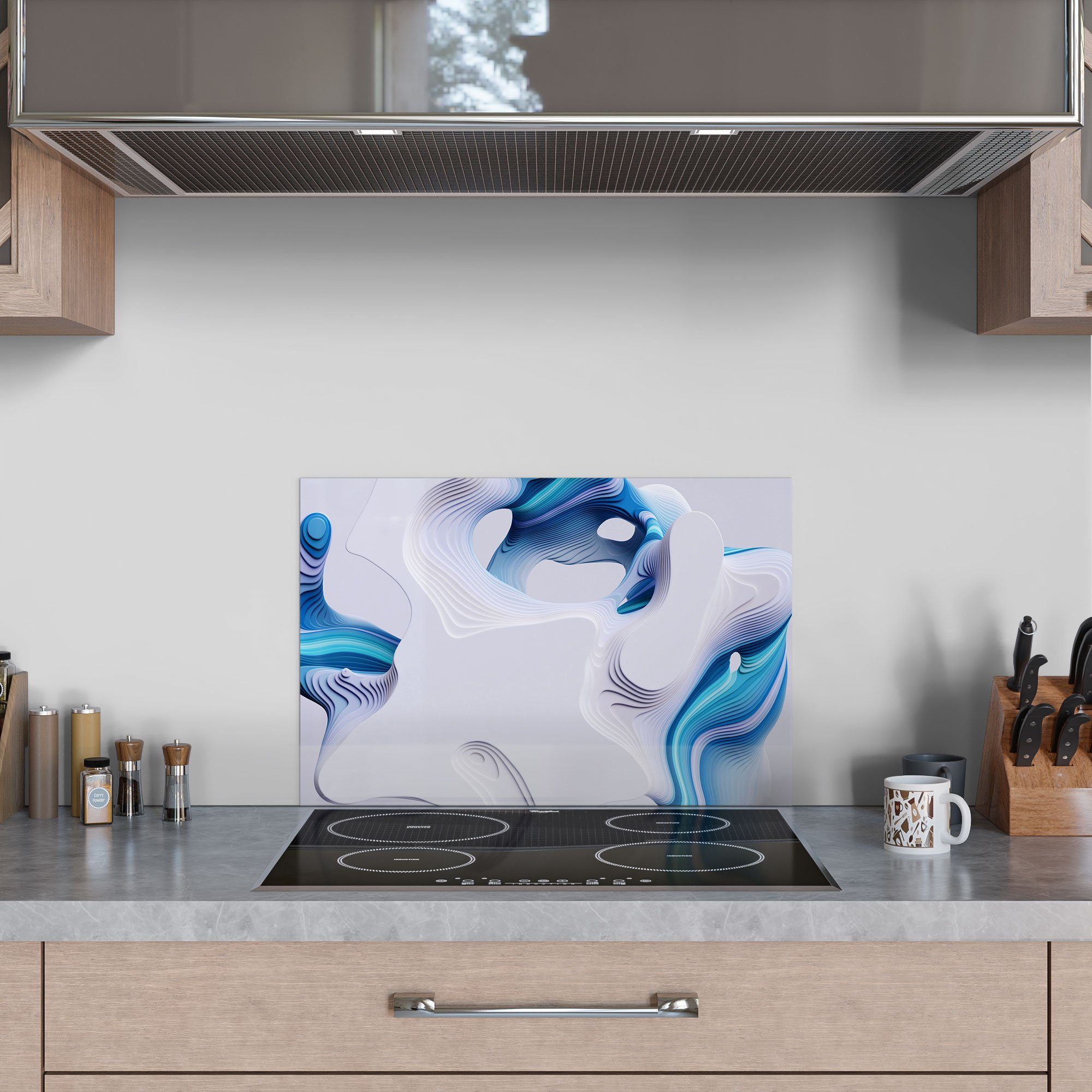 DEQORI 'Digitale Glas Spritzschutz Badrückwand Herdblende Küchenrückwand Farblamellen',
