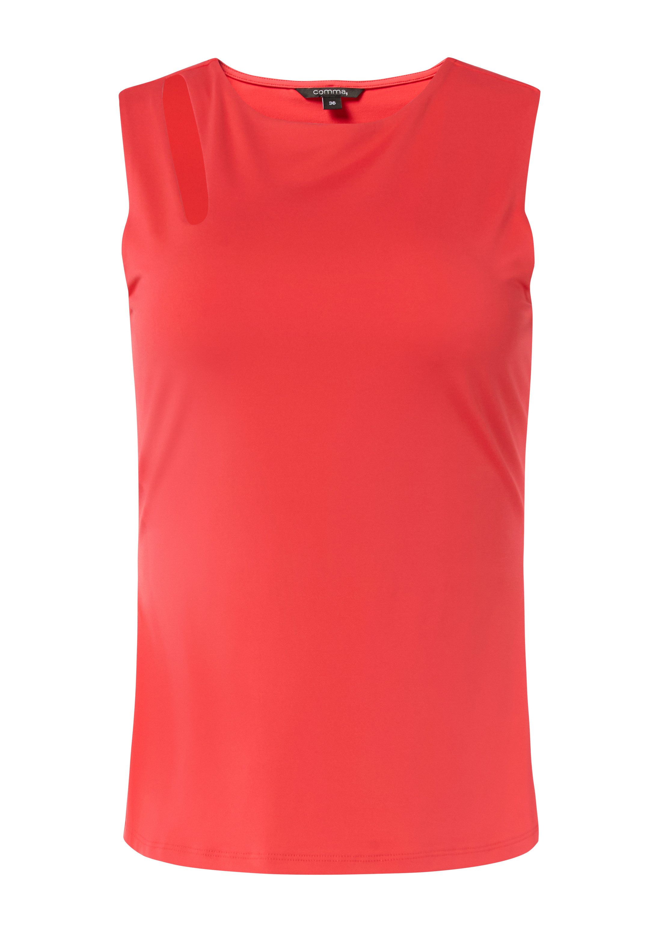 comma Muskelshirt T-Shirt Jersey-Top mit Cut-Out an der Schulterpartie
