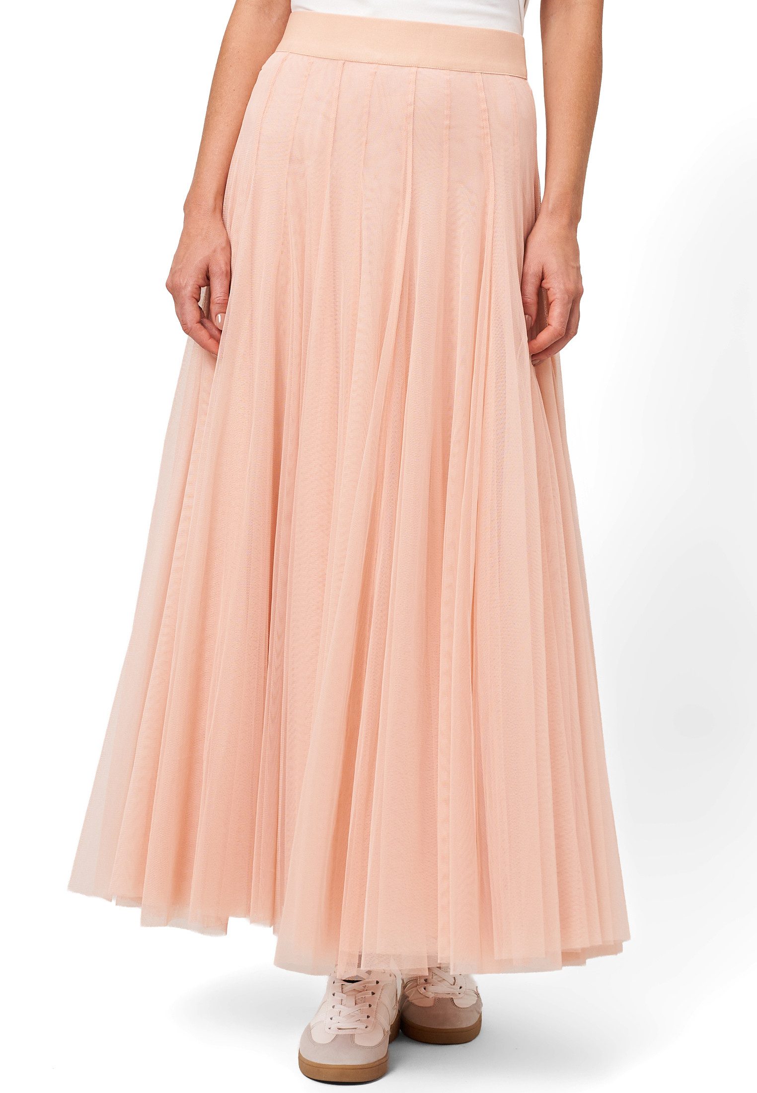 Zero Maxirock Damen Tüllrock mit elastischem Bund Falten günstig online kaufen