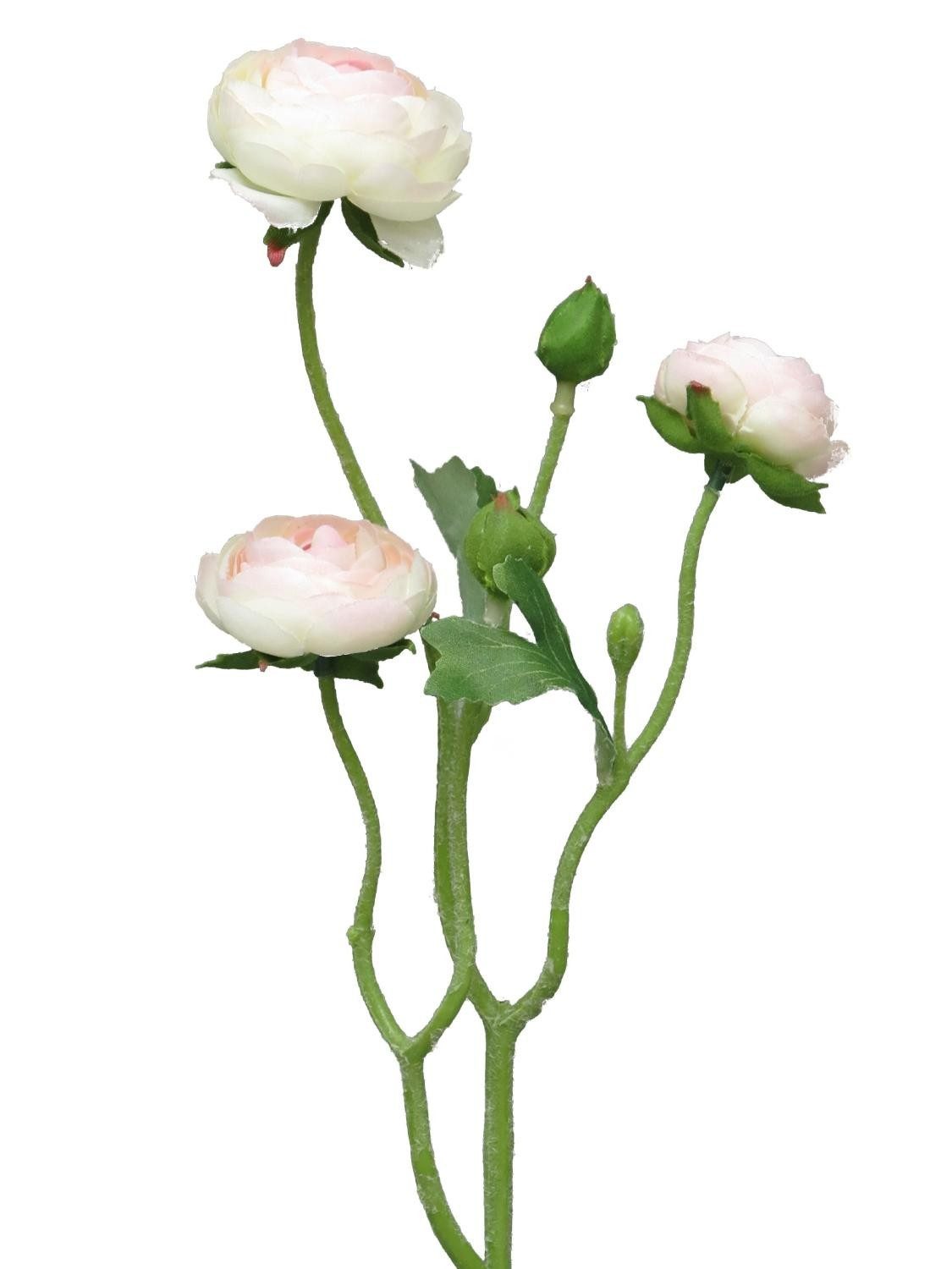 Kunstzweig Kunstblumen Zweig Ranunkel JIXIANG, weiß-rosa, 50 cm Ranunkel, artplants, Höhe 50.0 cm