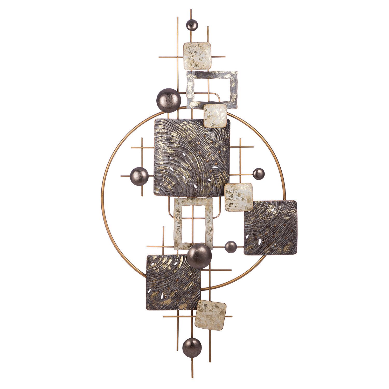 GILDE Wanddekoobjekt ORBIT Wandrelief - anthrazit, gold - Metall - H. 80cm x B. 160cm (1xWandrelief, Wandobjekt - Wanddekoration), Wohnzimmer - Wanddekoobjekt - Dekoobjekt - Wandrelief