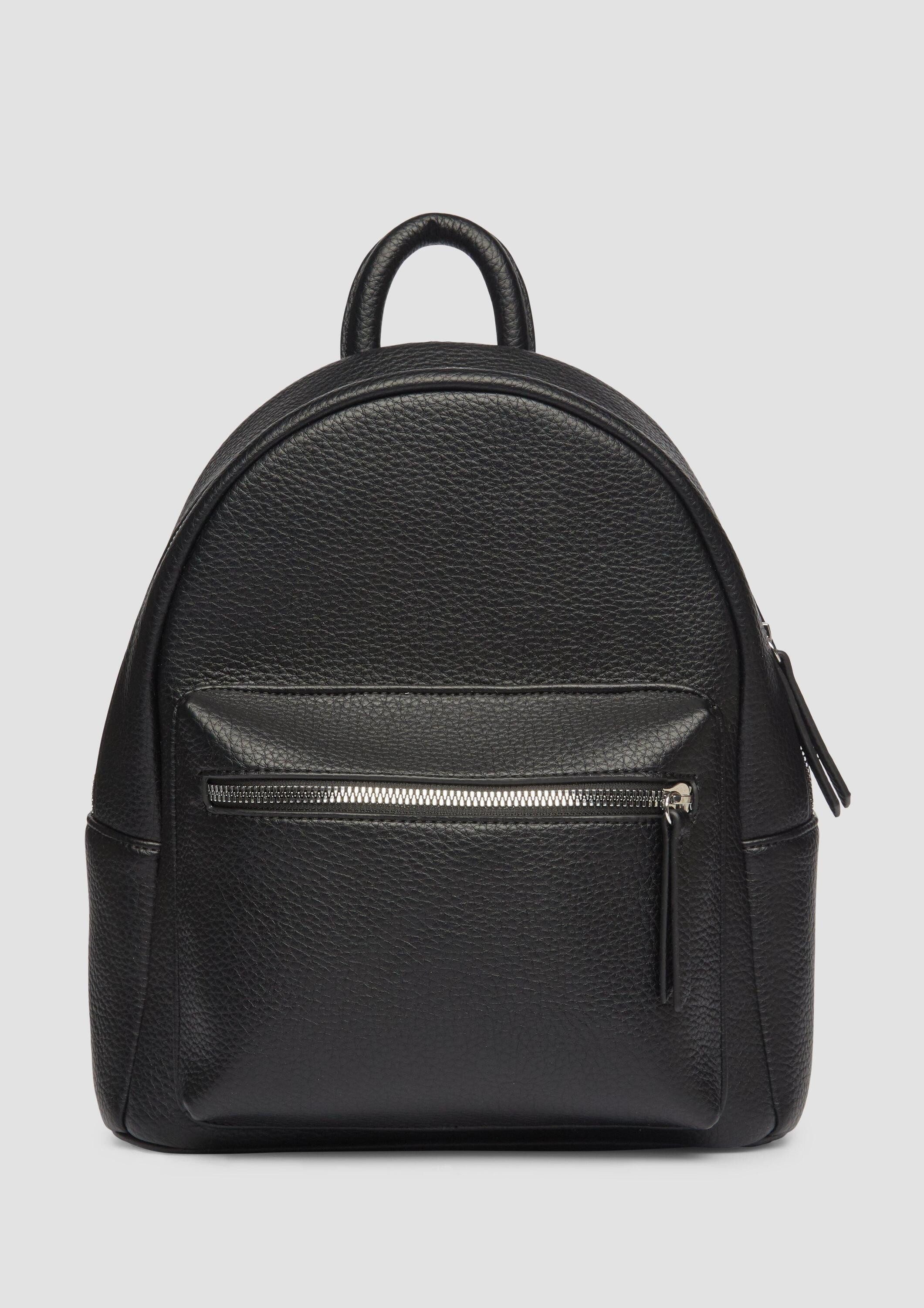 s.Oliver Rucksack Tasche, Rucksack in feinem Strukturmuster mit Reißverschlussfach