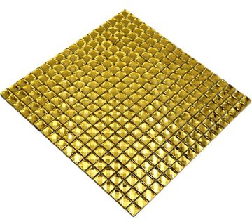 Mosani Glas Mosaikfliesen Diamant Goldfliese glänzend Wand Küche Bad, Gold