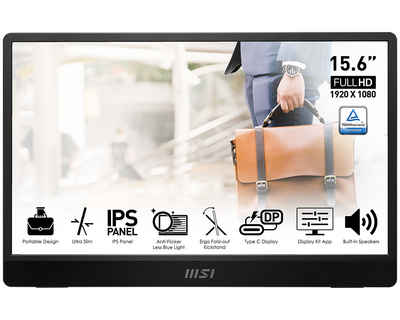 MSI PRO MP161 Portabler Monitor (40 cm/16 ", 1920 x 1080 px, Full HD, 4 ms Reaktionszeit, 60 Hz, IPS-LED, 3 Jahre Herstellergarantie, USB-C)