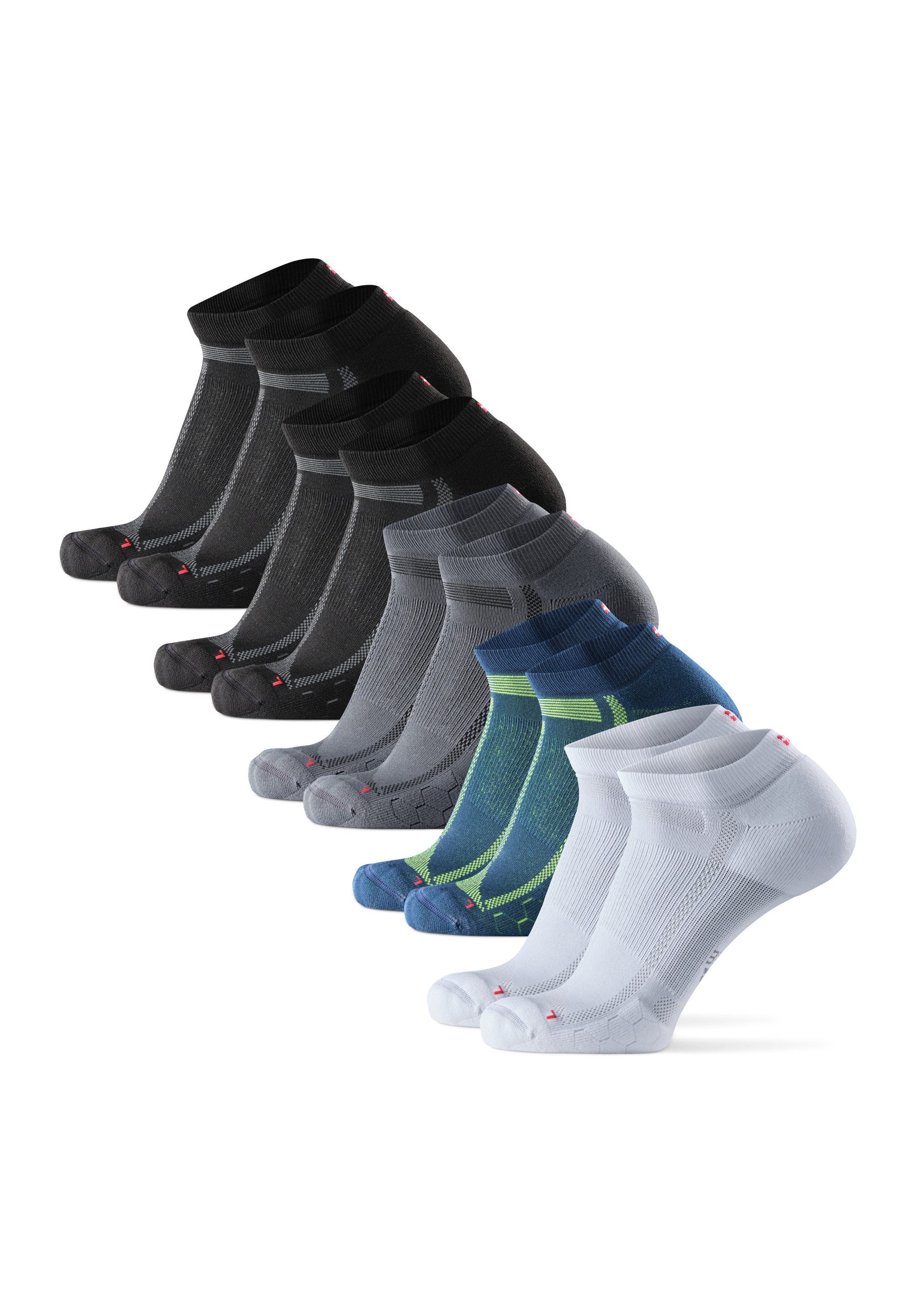 DANISH ENDURANCE Basicsocken Long Distance Running Low-Cut (5-Paar) kurze Sportsocken für Läufer, Anti-Blasen & Rutschfest