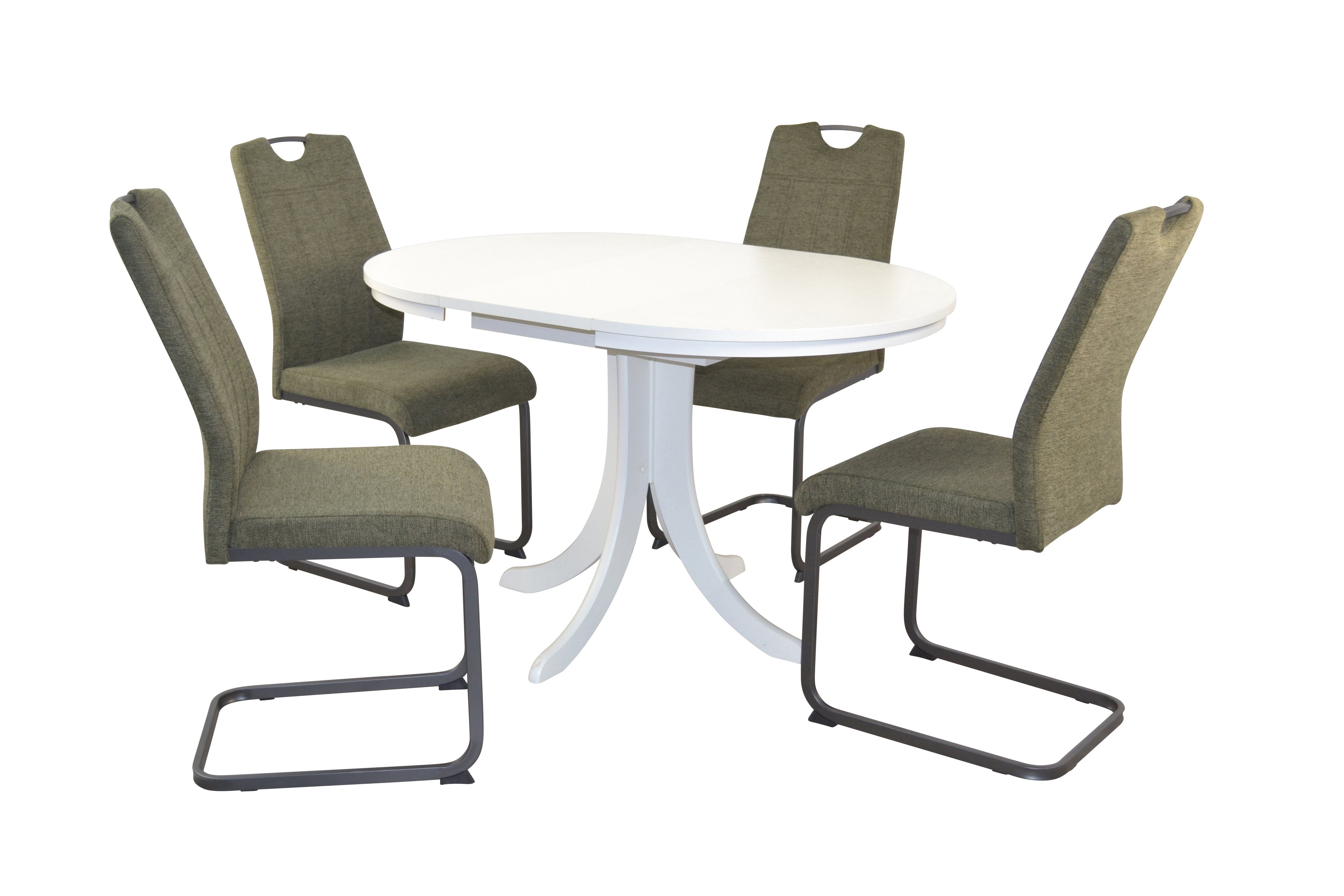 moebel-direkt-online Essgruppe 5teilige Tischgruppe bestehend aus einem Esstisch und 4 Stühlen, (Spar-Set, 5teilige Tischgruppe) grün