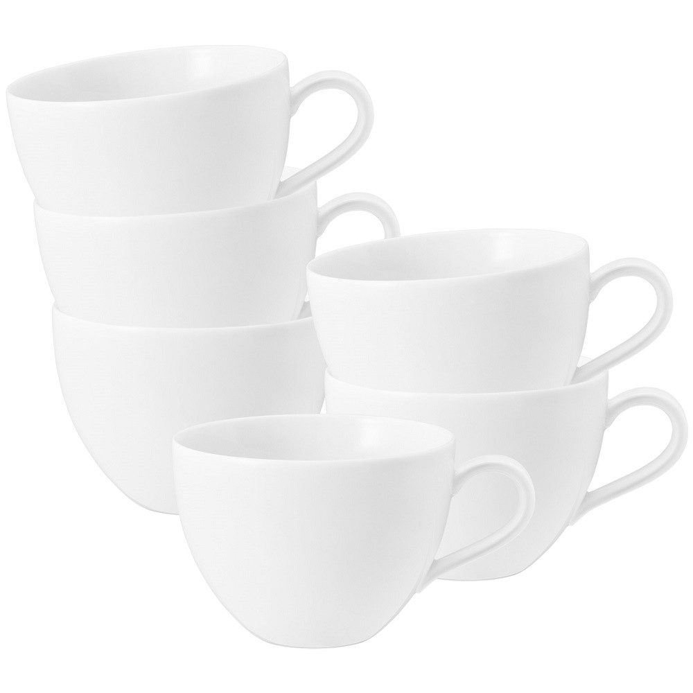 Seltmann Weiden Becher Seltmann Weiden Beat weiß Milchkaffeeobertasse 6er Set, Porzellan