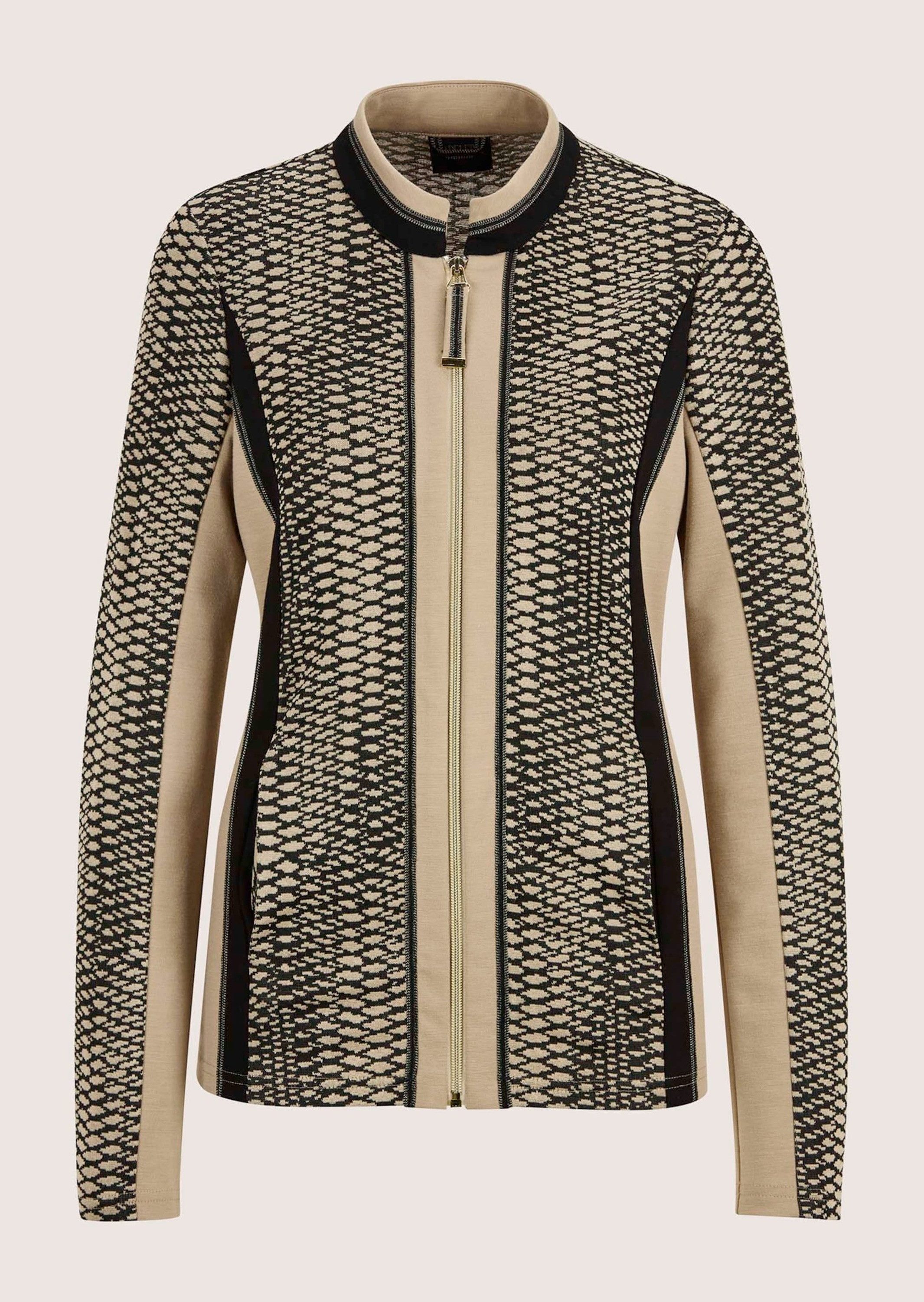 MADELEINE Kurzblazer Moderner Businessblazer mit All-Over-Print Blazer im sportlichen Look mit Stehkragen und langen Ärmeln – Bild 5 von 5