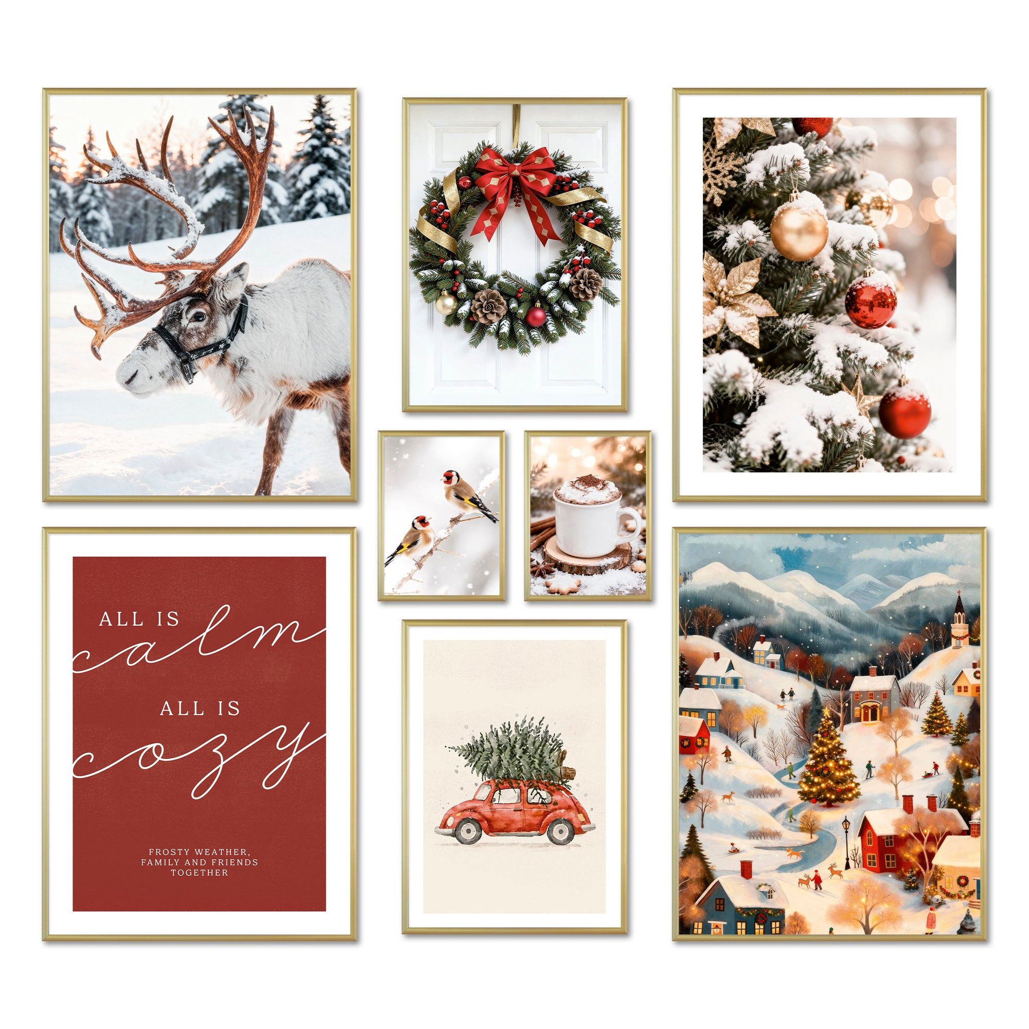 ARTFAVES Bilder-Collage Poster Set - CHRISTMAS HOLIDAYS - Deko Wandbilder W günstig online kaufen