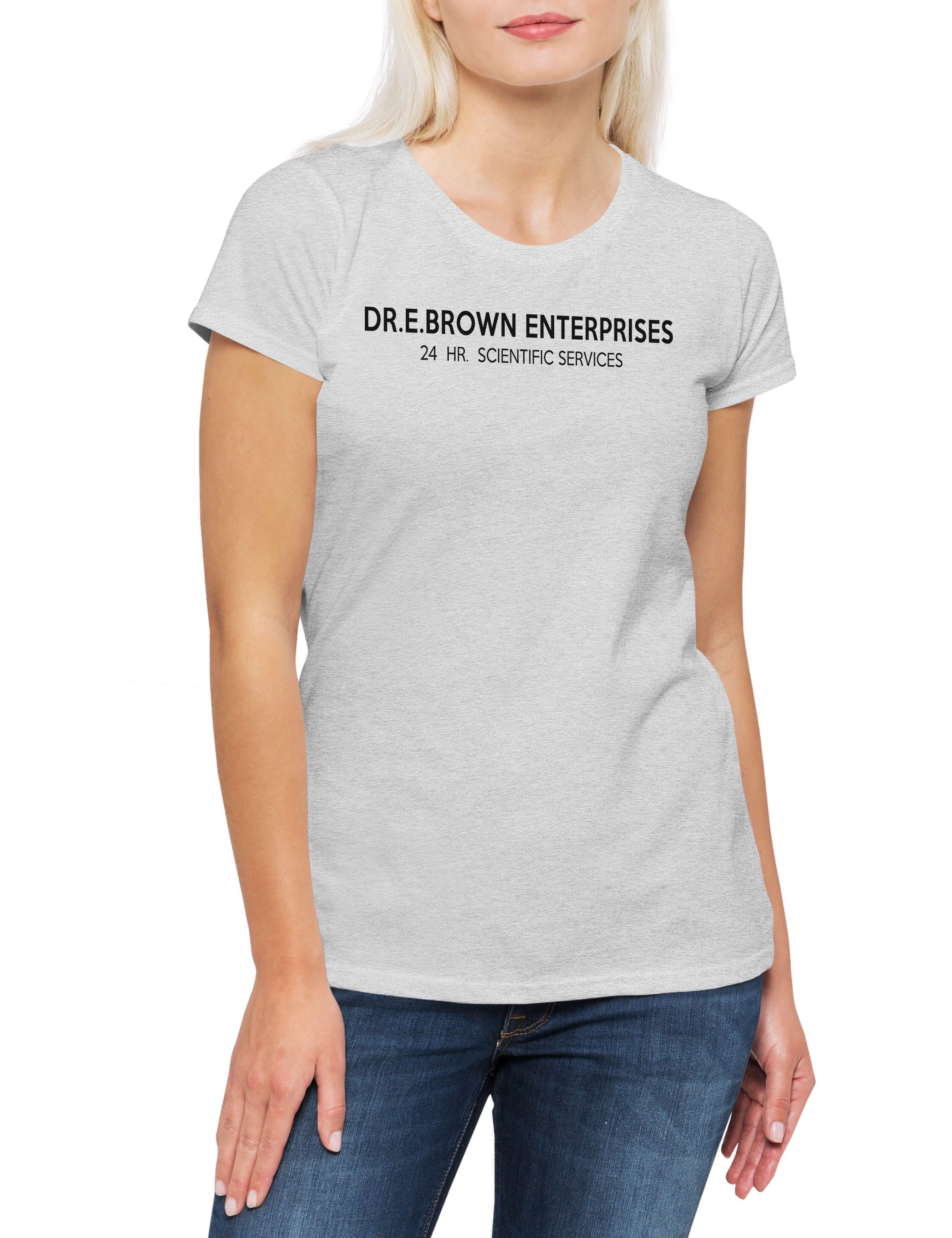 Print-Shirt Dr. E. Brown Enterprises Damen T-Shirt Back To Zurück The In Zukunft