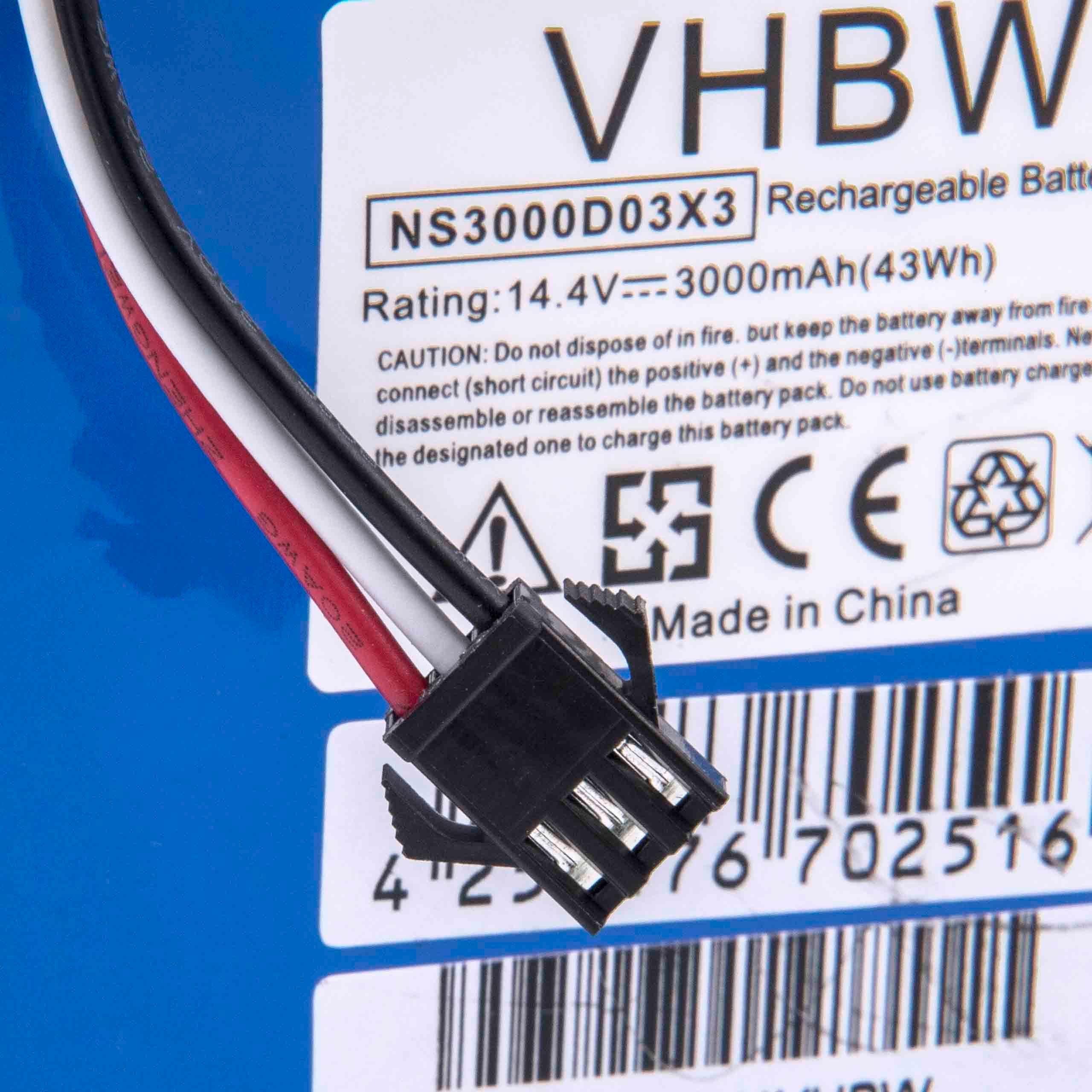 vhbw kompatibel mit Cleanna (14,4 XR510C, XR510G, XR510B NiMH Staubsauger-Akku XR510D, mAh XR510E, XR510F, 3000 V)