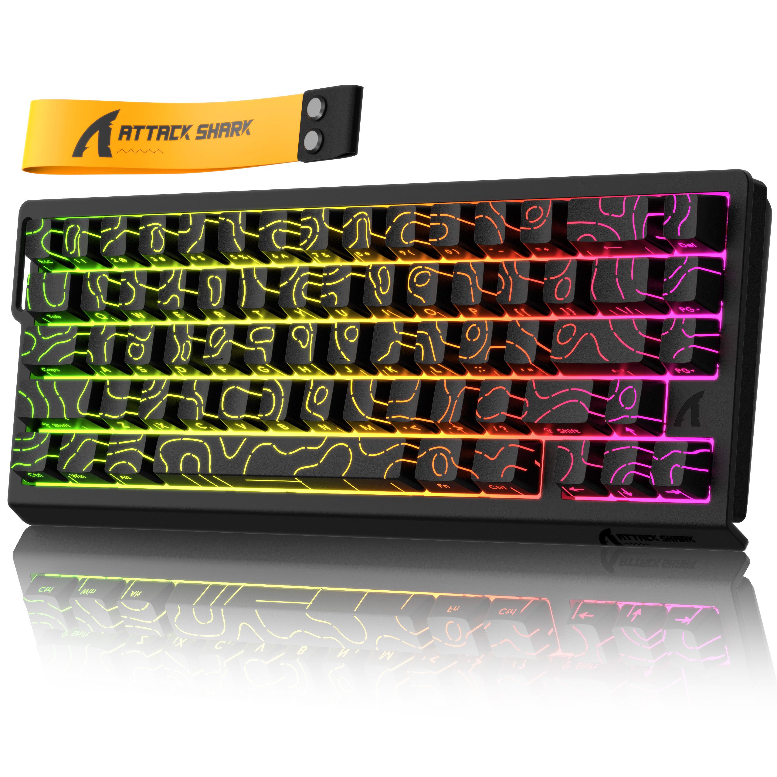 ATTACK SHARK X68 HE 8KHz Rapid Trigger Gaming-Tastatur, 0,01mm,RGB Gaming-Tastatur (Kabelgebunden Hall-Effekt Magnetische Tastatur)