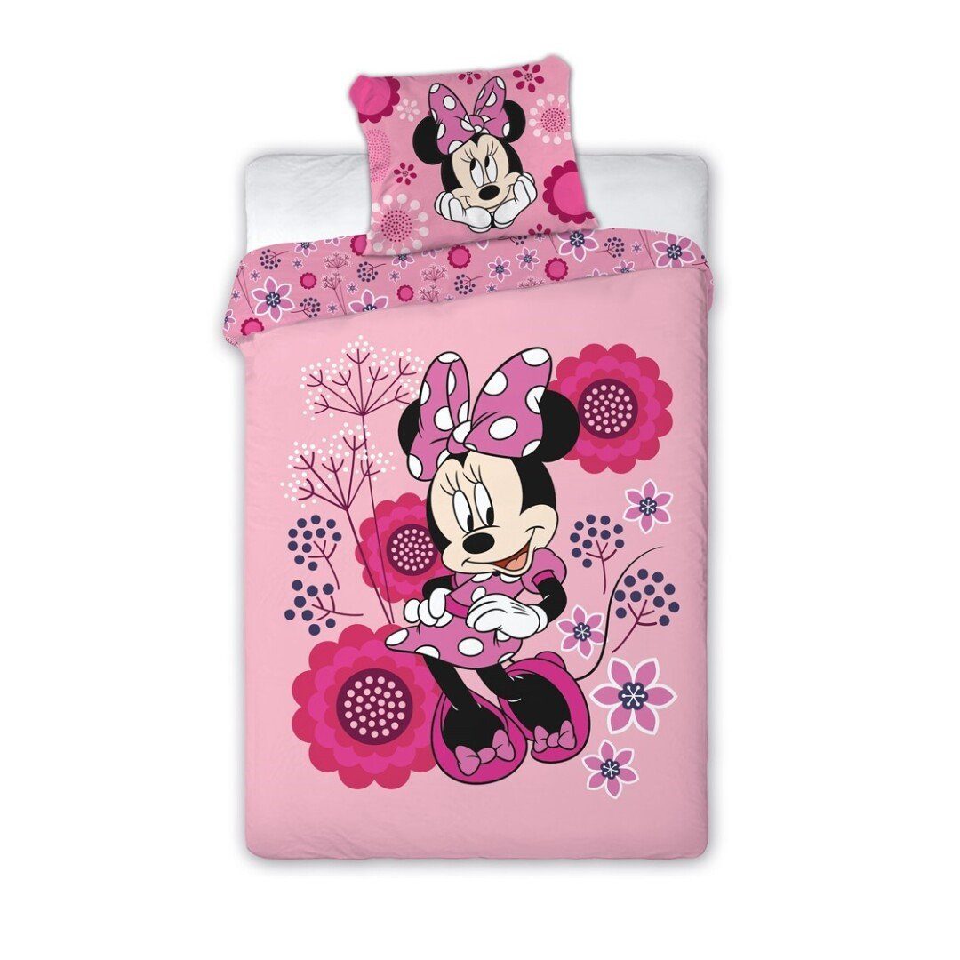 Bettwäsche Minnie Maus Kinder Bettwäsche Set, Disney Minnie Mouse, Mikrofaser, Deckenbezug 135-140x200 cm Kissenbezug 63x63 cm