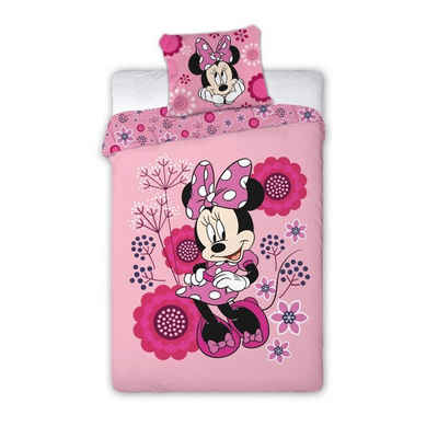 Bettwäsche Minnie Maus Kinder Bettwäsche Set, Disney Minnie Mouse, Mikrofaser, Deckenbezug 135-140x200 cm Kissenbezug 63x63 cm