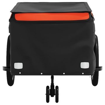 vidaXL Fahrradlastenanhänger Fahrradanhänger Schwarz und Orange 45 kg Eisen