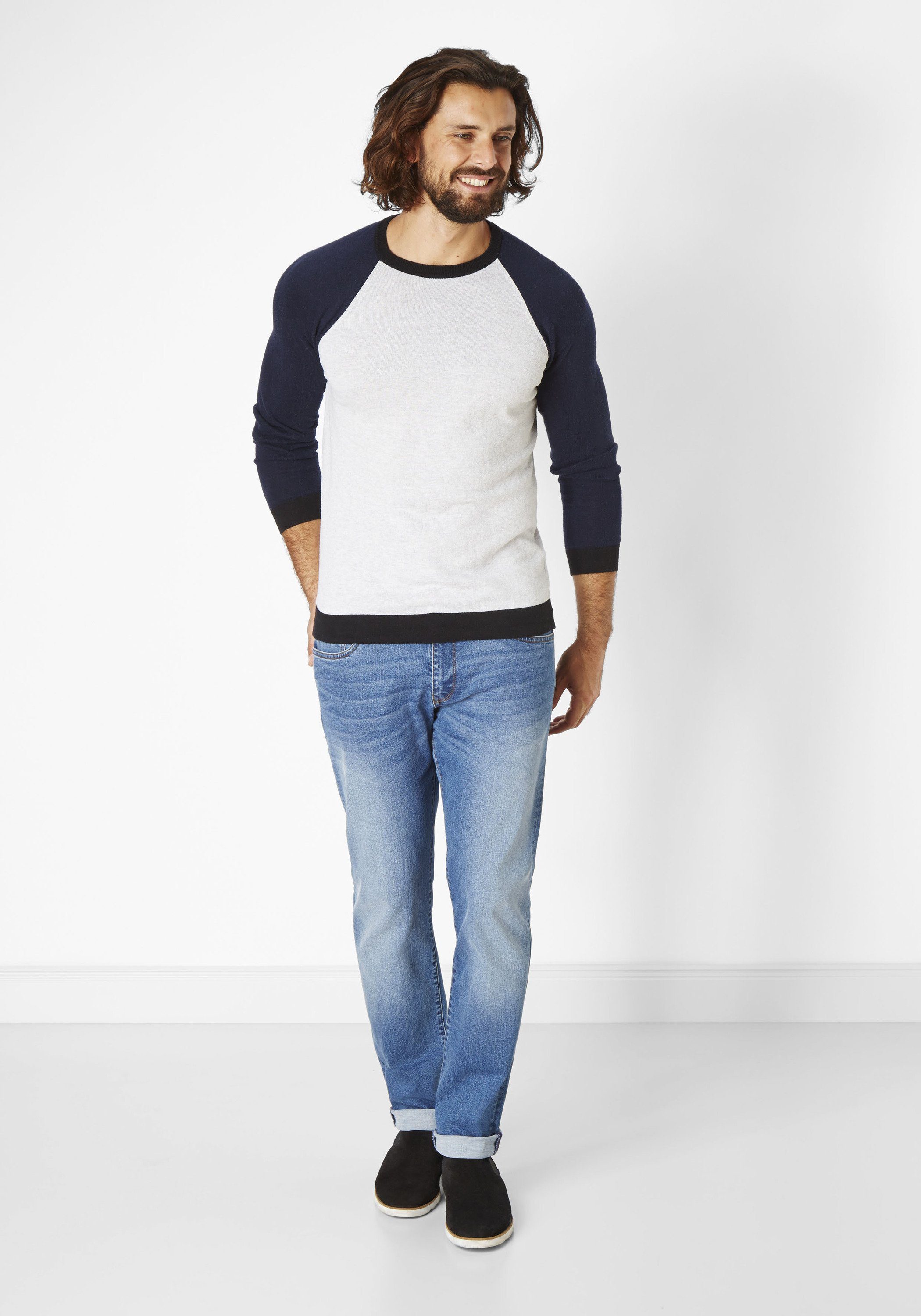 5-Pocket-Jeans medium stone Modern-Fit Stretchanteil mit Redpoint Denim Barrie Jeans used