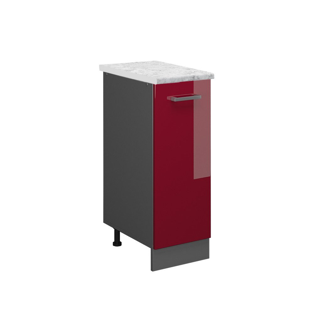Vicco Apothekerschrank R-Line, Rot Hochglanz/Anthrazit, 30 cm AP Marmor (1-St)