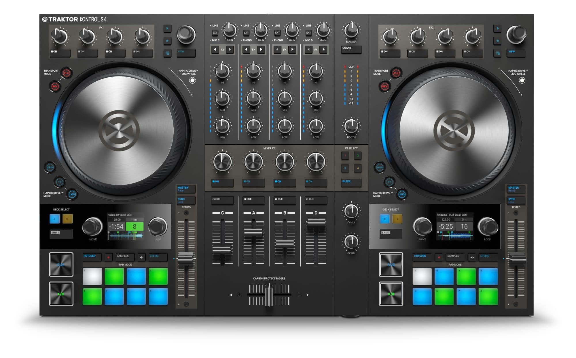 Traktor DJ Controller TRAKTOR KONTROL S4 MK3, inklusive TRAKTOR PRO 3 DJ Software und Jog-Wheels