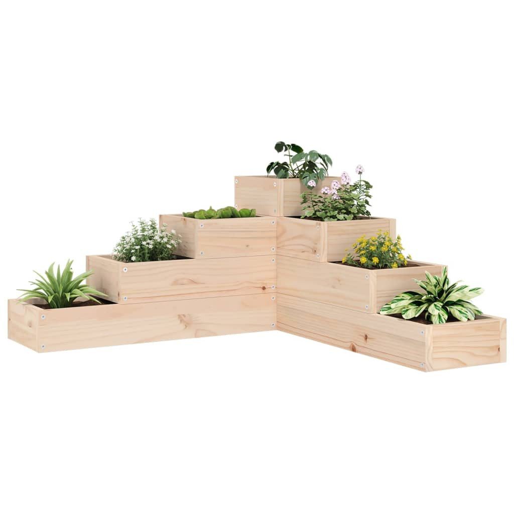 Hochbeet Pflanzentreppe 4 Stufen 80,5x79x36 cm Massivholz Kiefer