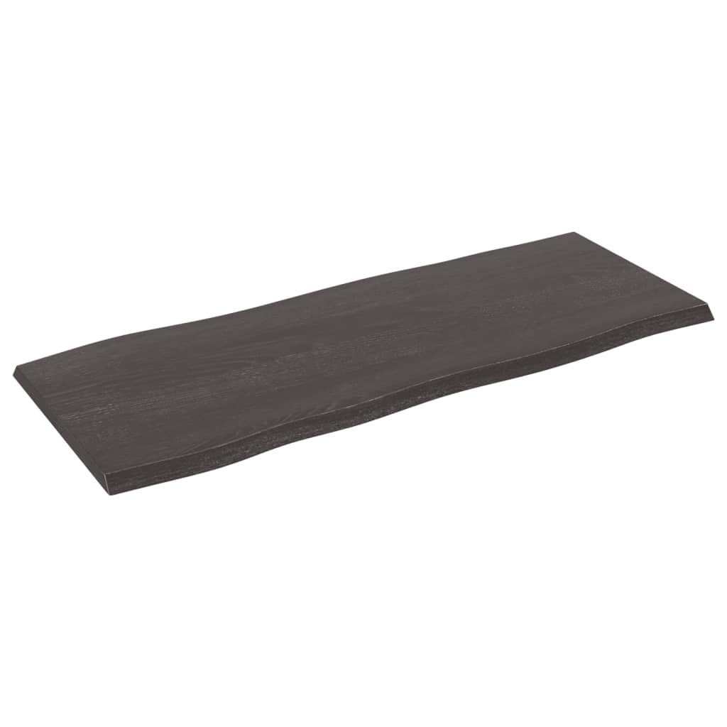 Massivholz St) Tischplatte 100x40x2 cm furnicato Behandelt Eiche (1 Baumkante
