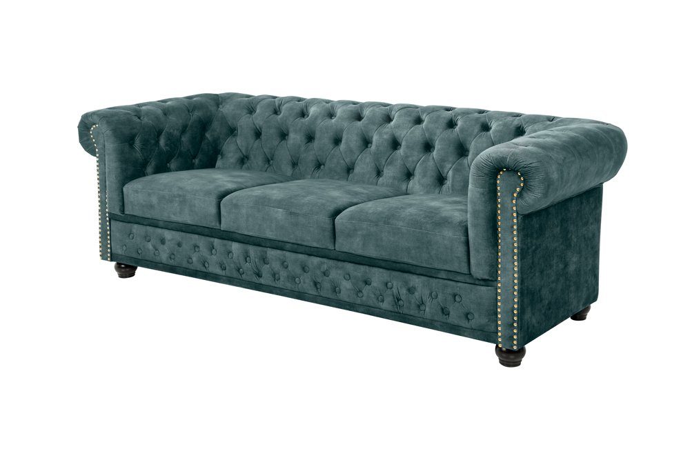 riess-ambiente Sofa CHESTERFIELD 205cm petrol, Einzelartikel günstig online kaufen