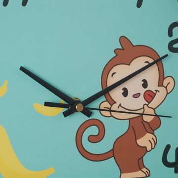 relaxdays Wanduhr Wanduhr Affe für Kinder