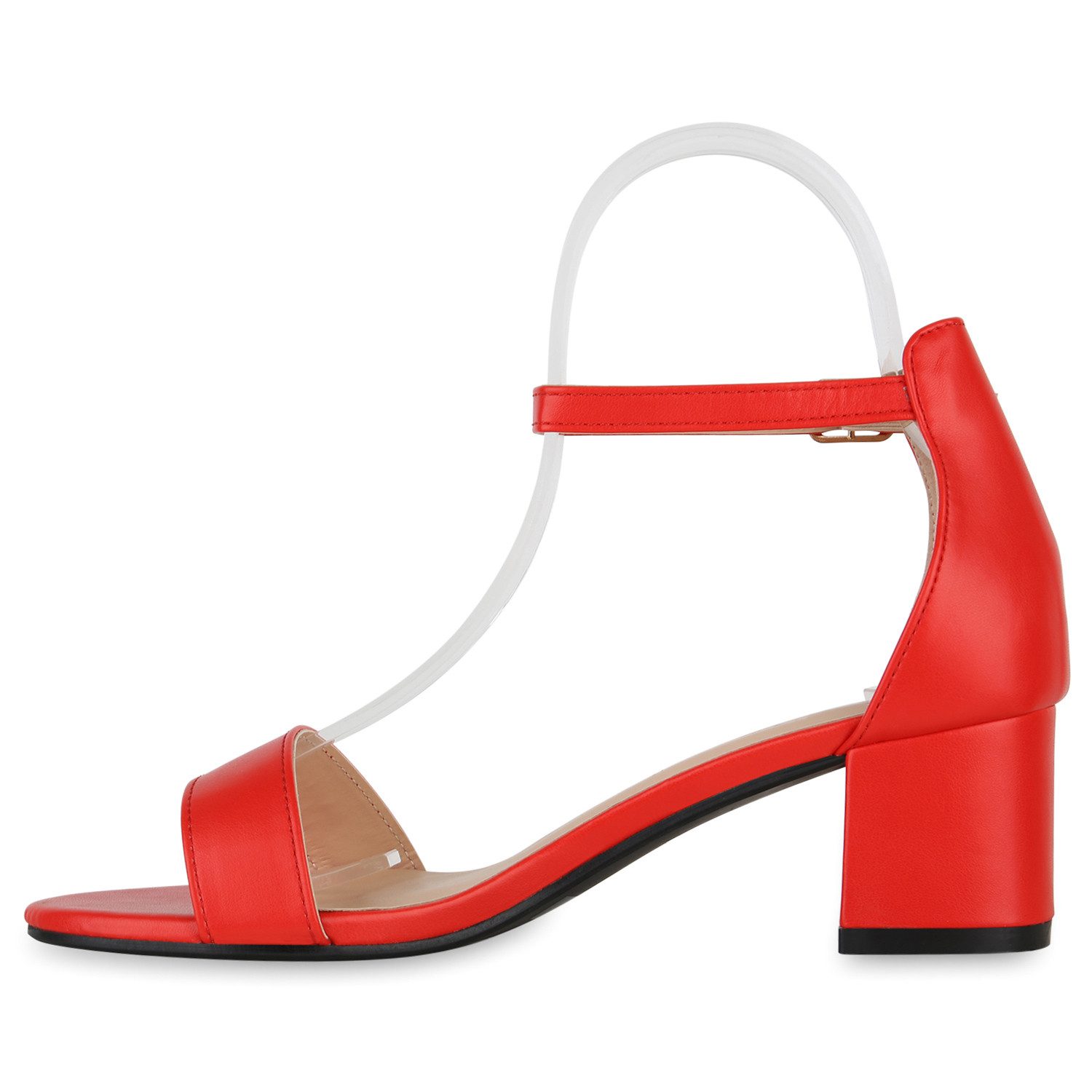 VAN HILL 840130 Sandalette Damen Sandaletten Christina Klassische Blockabsatz Basic Schuhe