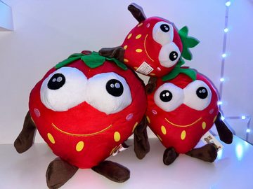 soma Kuscheltier Erdbeere Kuscheltier Plüschtier Obstkorb süsse Früchte 23 cm rot (1-St), Plüschfrüchte Erdbeerkörbchen zum kuscheln
