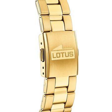 Lotus Chronograph Lotus Herren Uhr Sport L18153/2, Herren Armbanduhr rund, groß (ca. 43,3mm), Edelstahlarmband gold