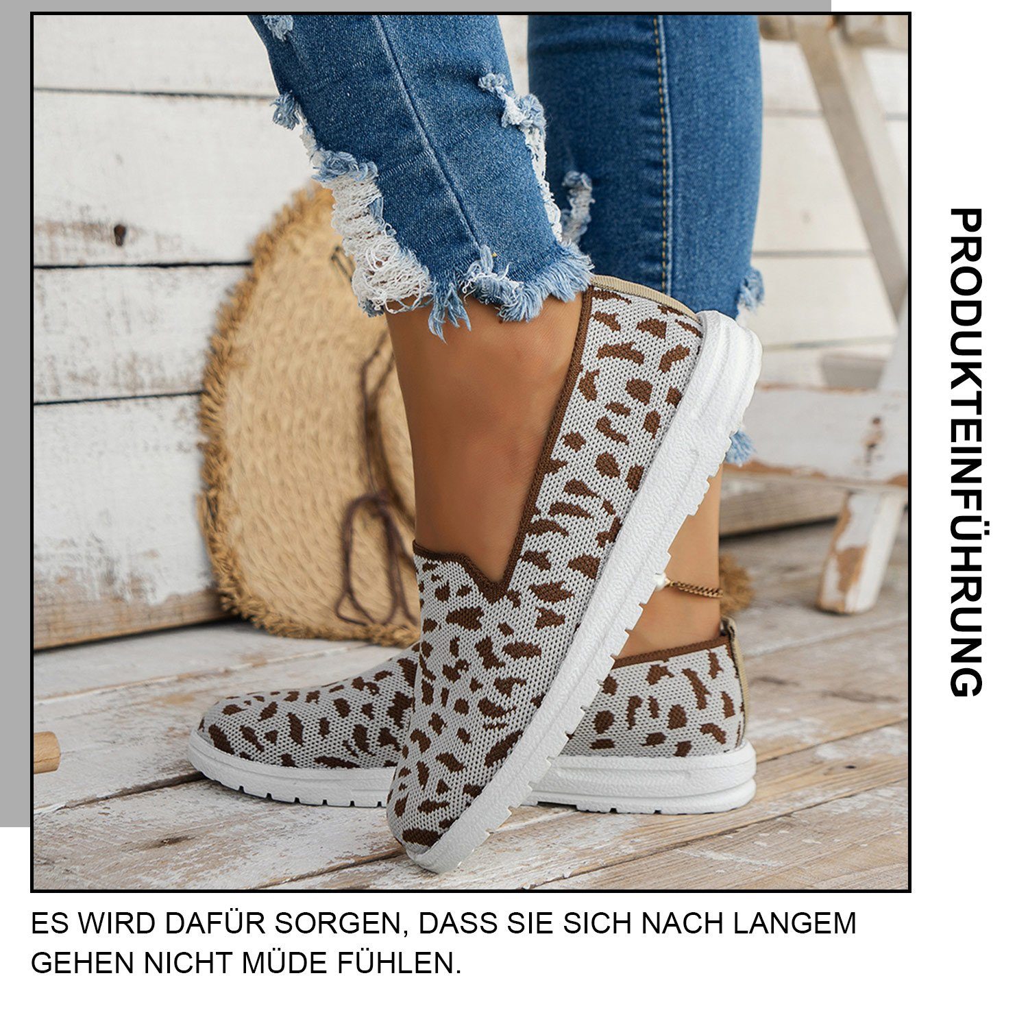 Damen Daisred Schuhe Komfort Schuhe Flache Walking Weich Grau Flats Loafer