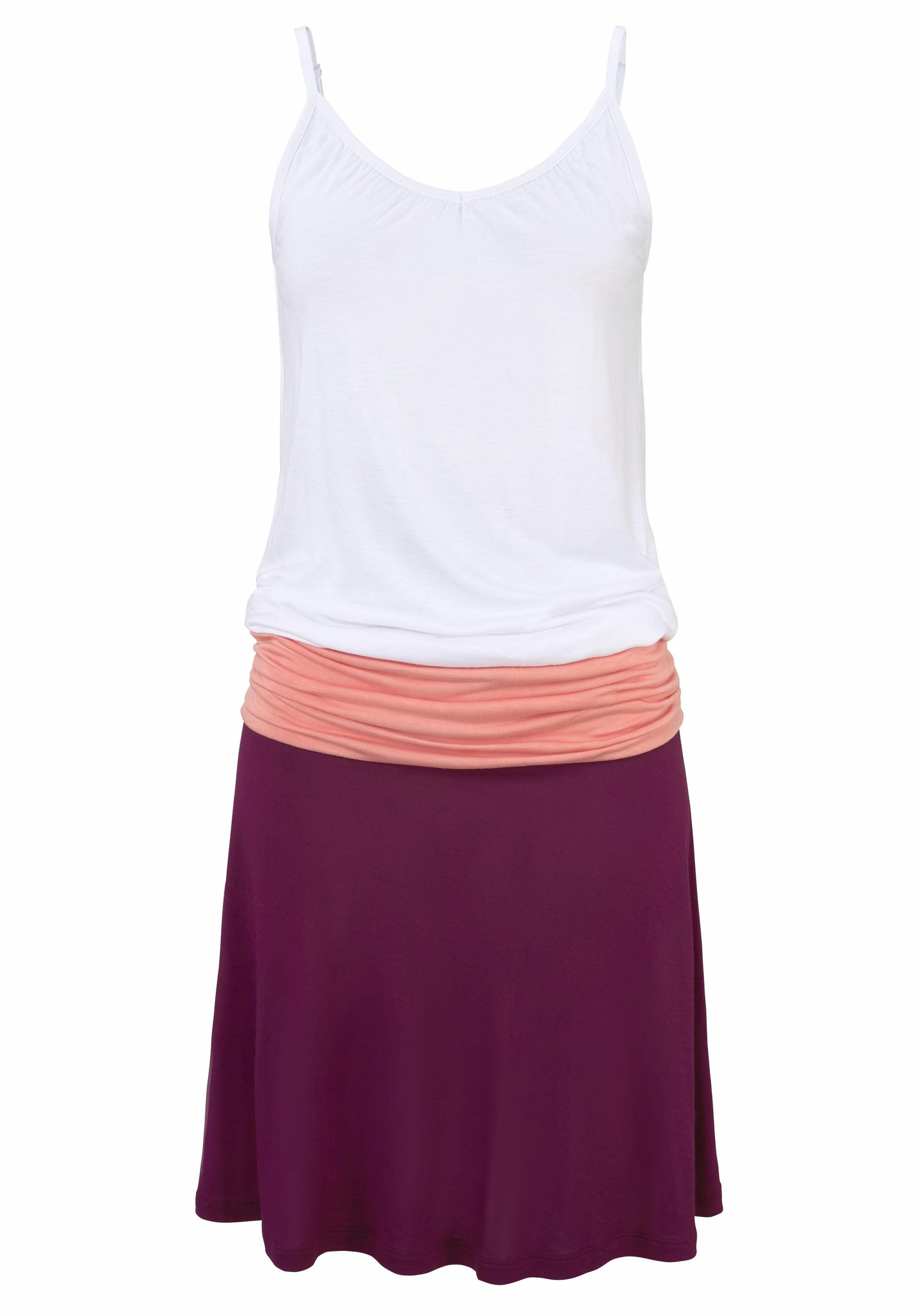 Beachtime Strandkleid bordeaux-apricot aus Viskosejersey