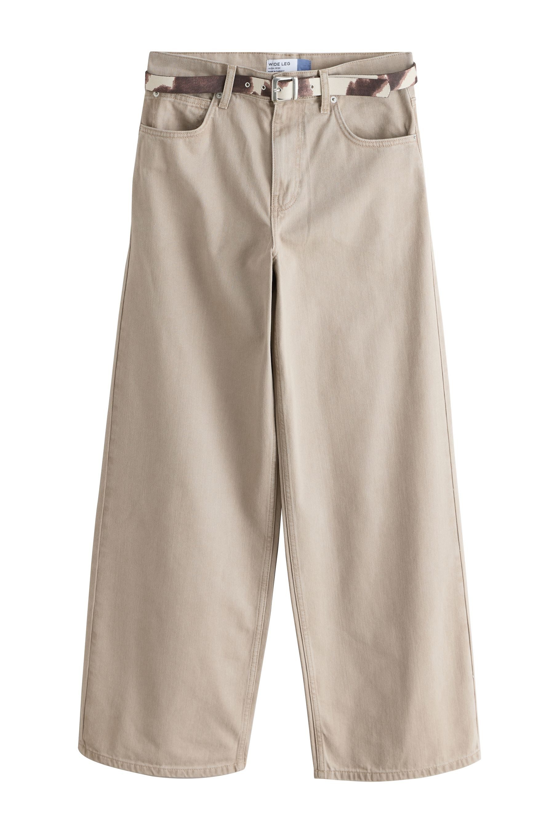 Weite Jeans Jeans mit weitem Hosenbein und Gürtel