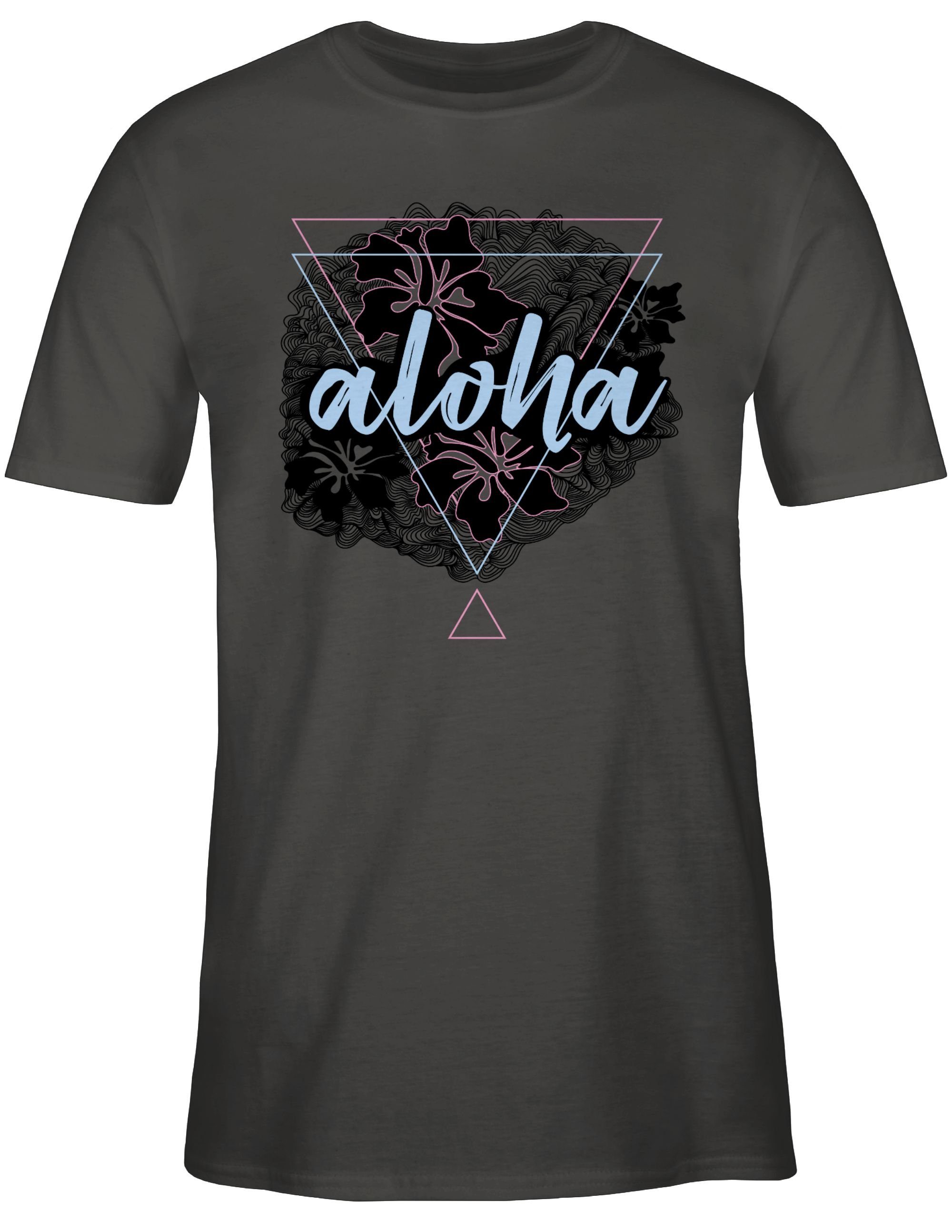 1 Dunkelgrau Shirtracer Herren Sommerurlaub Aloha T-Shirt