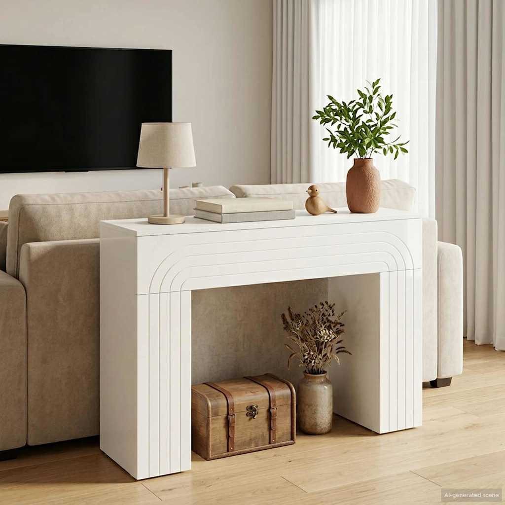 vidaXL Couchtisch vidaXL Couchtisch Hochglanz Weiß 102 x 35 x 75 cm Holzwerkstoff