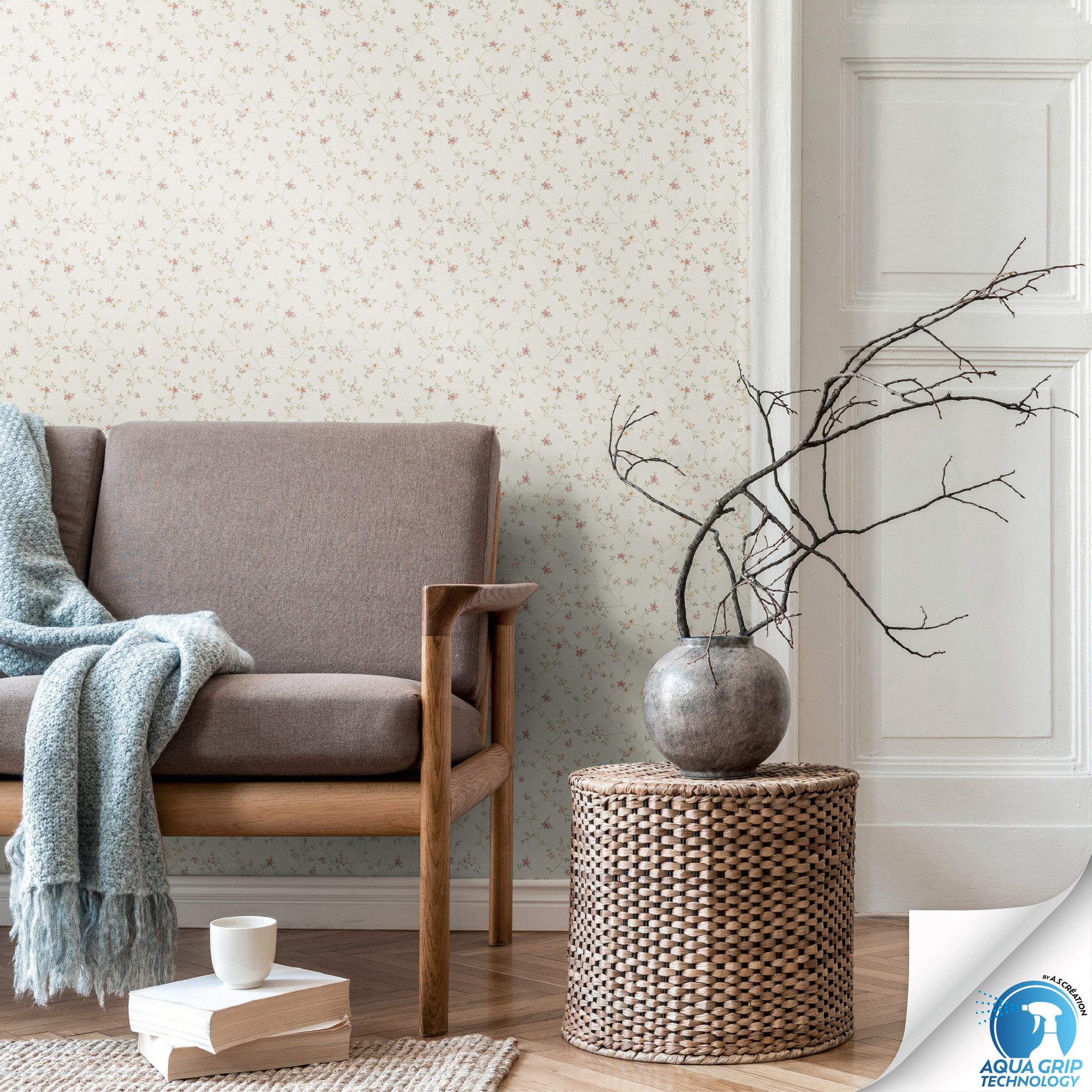 living walls Vliestapete DesignDrop vorgeleimte Tapete Floral Mustertapete günstig online kaufen