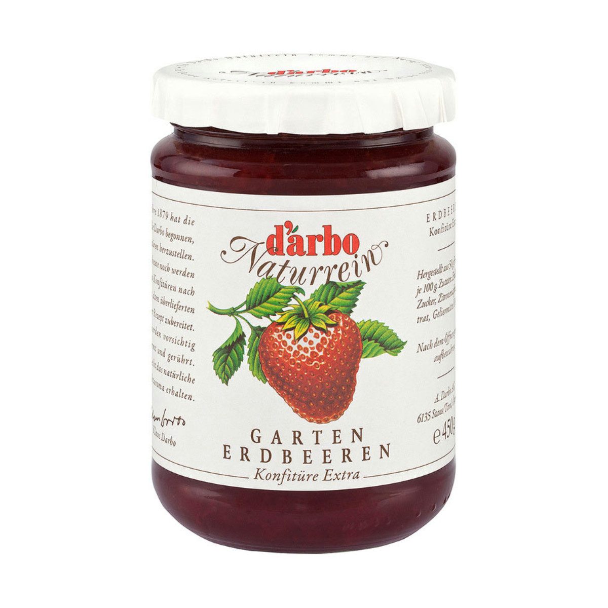 darbo Fruchtaufstrich, Darbo Gartenerdbeeren Naturrein Konfitüre Extra fruchtig 450g