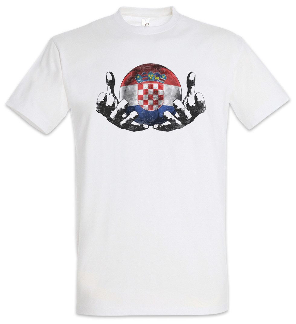 Urban Backwoods Print-Shirt Croatia Football Magic Ball Herren T-Shirt Kroatien Kroatisch (1-tlg) Kroatische Fahne Croatian Fußball