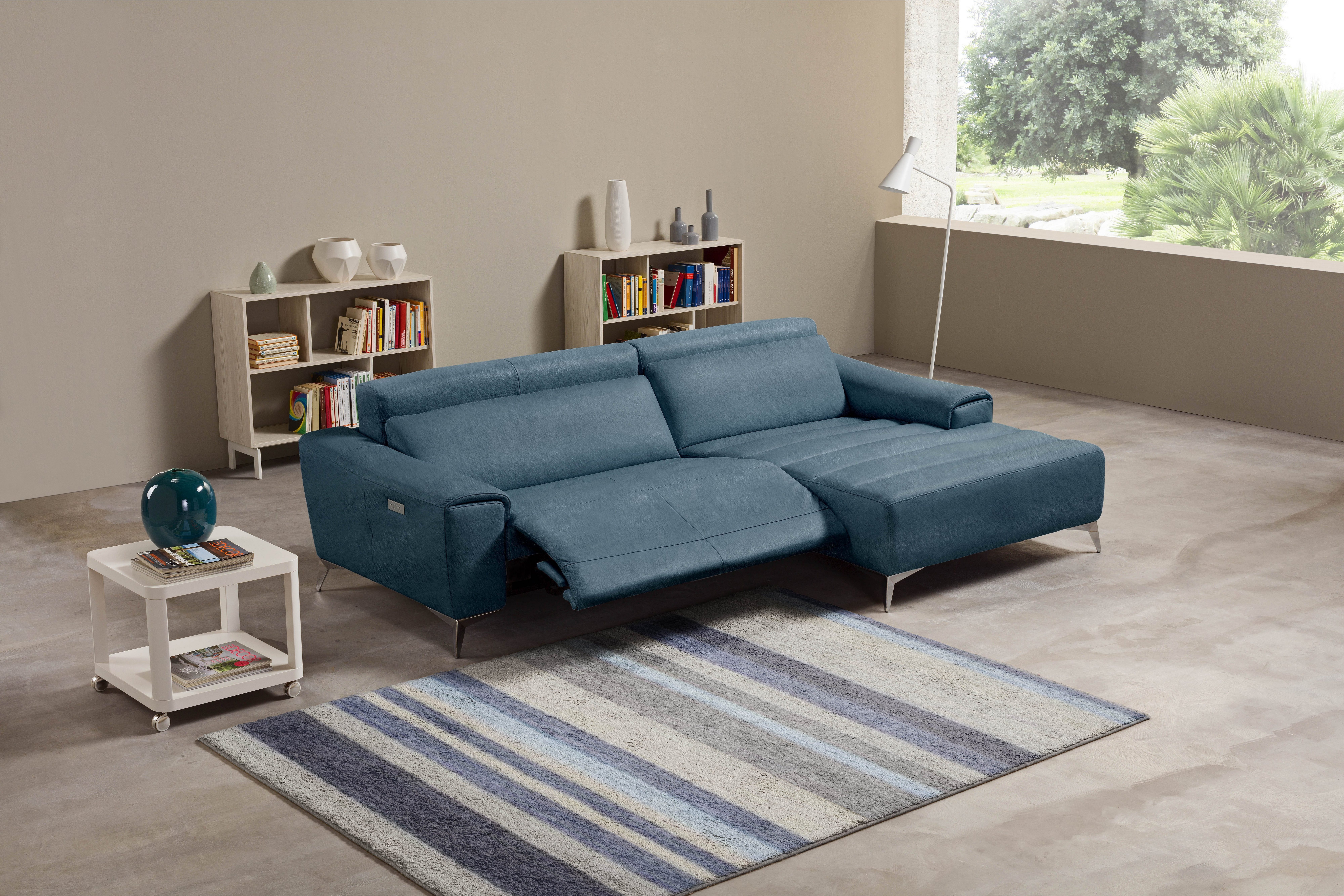 Egoitaliano Ecksofa Suzette, Designsofa mit hohem Sitzkomfort, mit Recamiere, inkl. 1 elektronischen Relaxfunktion, L-Form