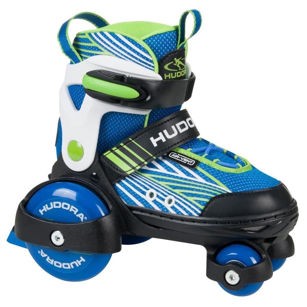 Hudora Rollschuhe 22040 My First Quad Boy Gr. 26-29, 4 Größen, Push-Lock-Schnallen, für Jungen, Blau