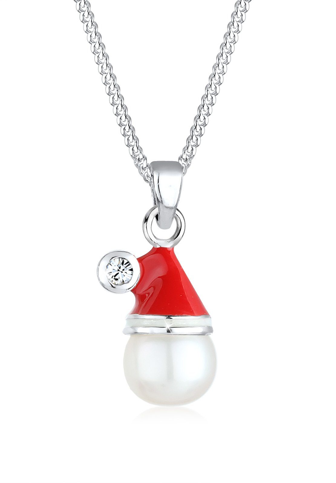 Elli Perlenkette Nikolausmütze Süßwasserzuchtperlen 925 Sterling Silber
