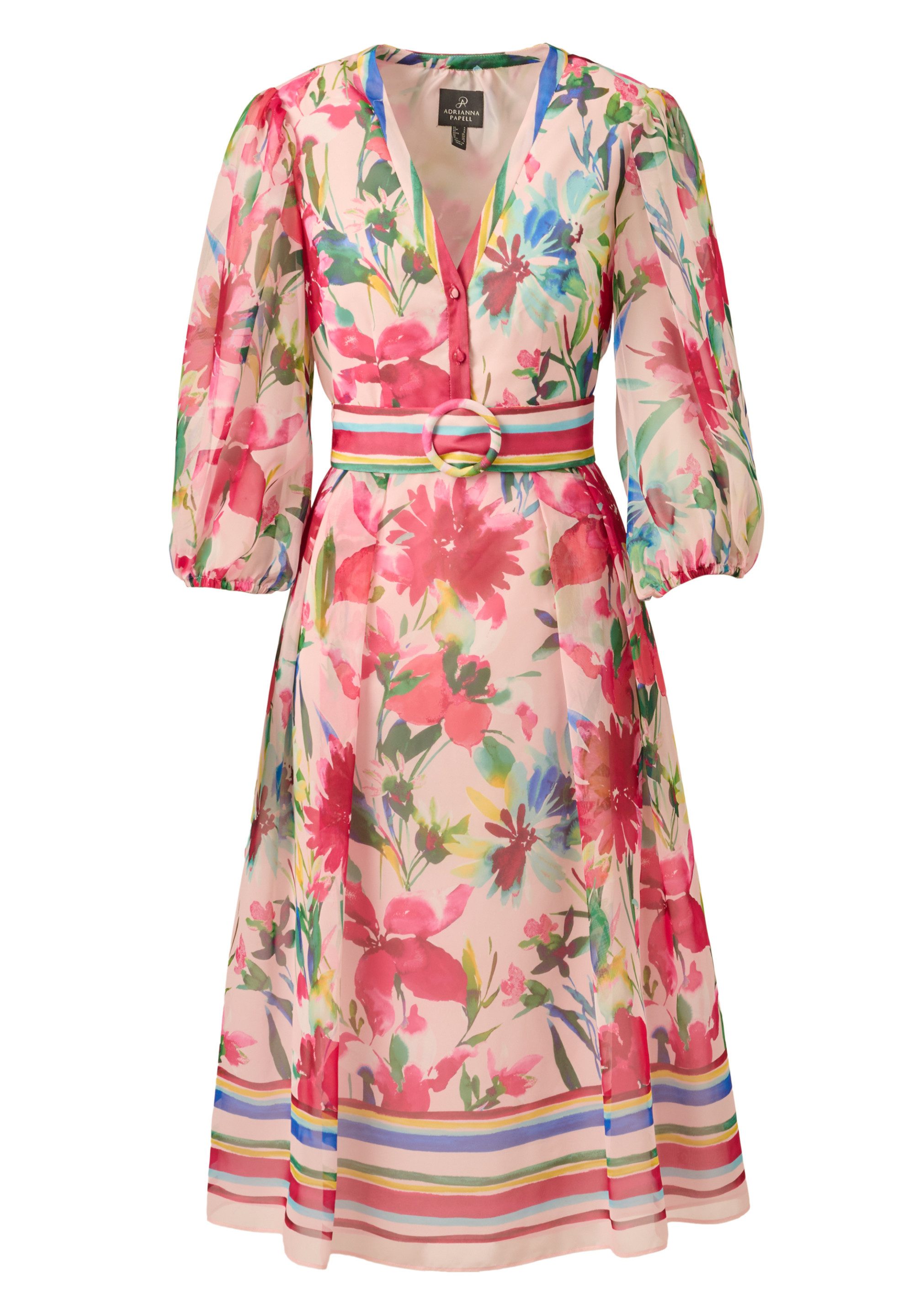 Adrianna Papell Hemdblusenkleid Printed Stripe Midi Dress Luftiges, aus Org günstig online kaufen