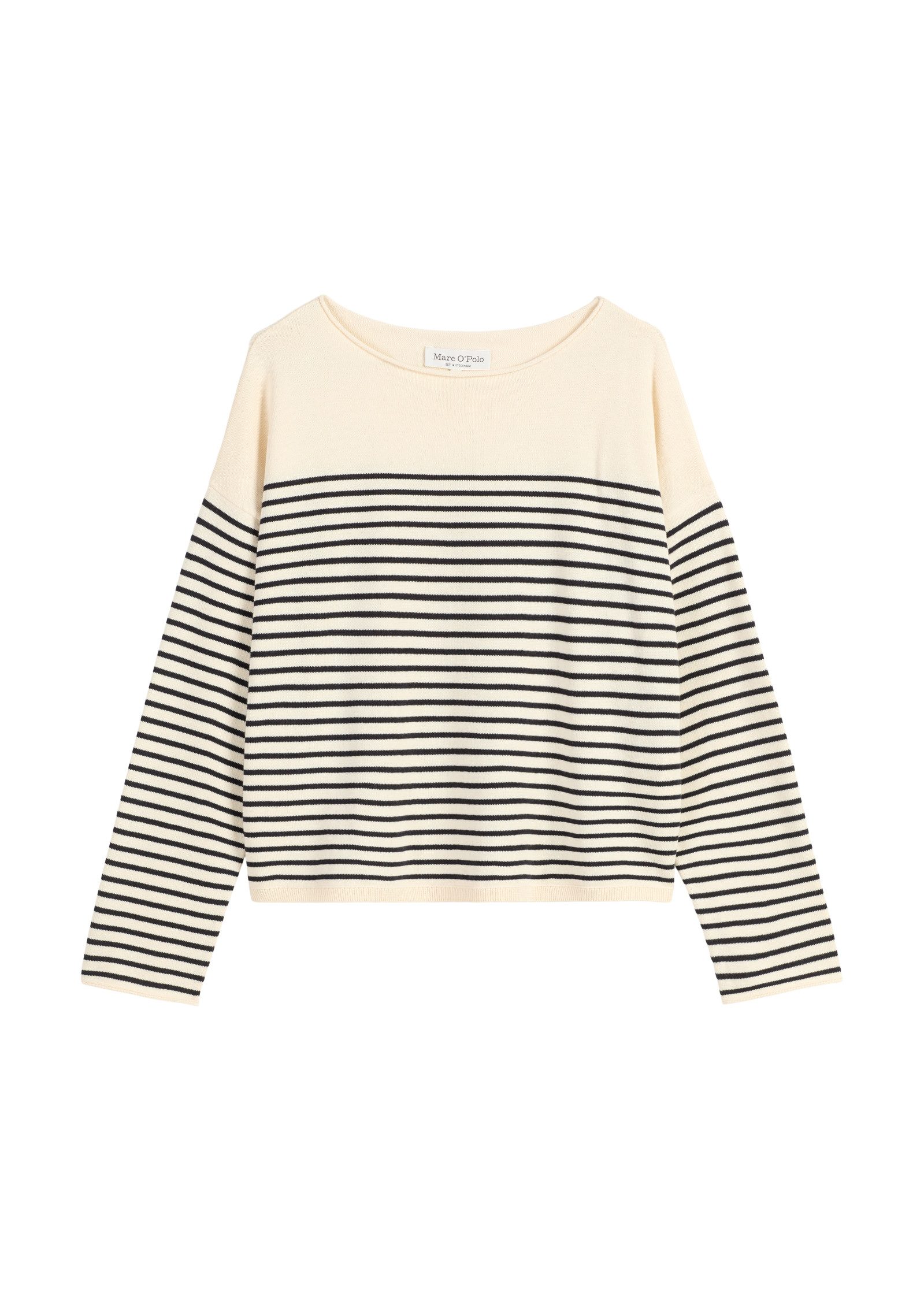Marc O'Polo Strickpullover geringelt, U-Boot-Ausschnitt