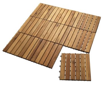 BURI Holzfliesen 2m² BURI® Holzfliesen 30x30 Akazienholz Holz Fliesen Terrassenfliesen