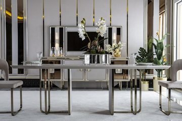 JVmoebel Esstisch Esstisch Weiß Tisch Luxus Esszimmer Stil Elegantes Schön Metall Modern