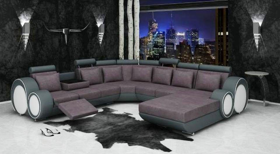 JVmoebel Wohnlandschaft Exklusives Sofa aus italienischem Leder und Kunstleder-Mix, Made in Europa