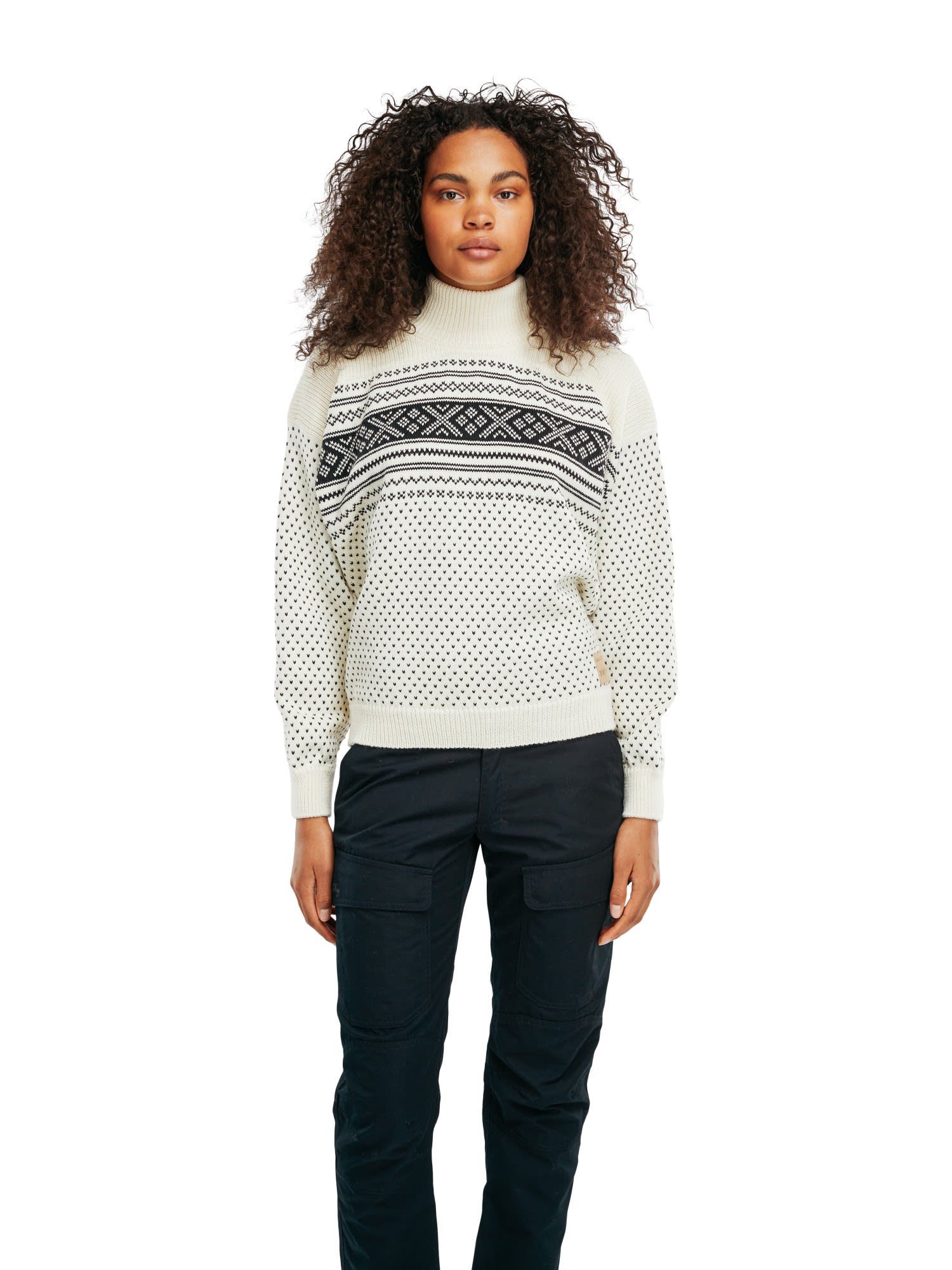 Valloy Norway Offwhite Damen Of Dale Sweater - Black of Longpullover Norway Dale W